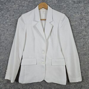 MJ Concepts in Sportswear Women's White Blazer Size 3 Rayon/Polyester Union Made